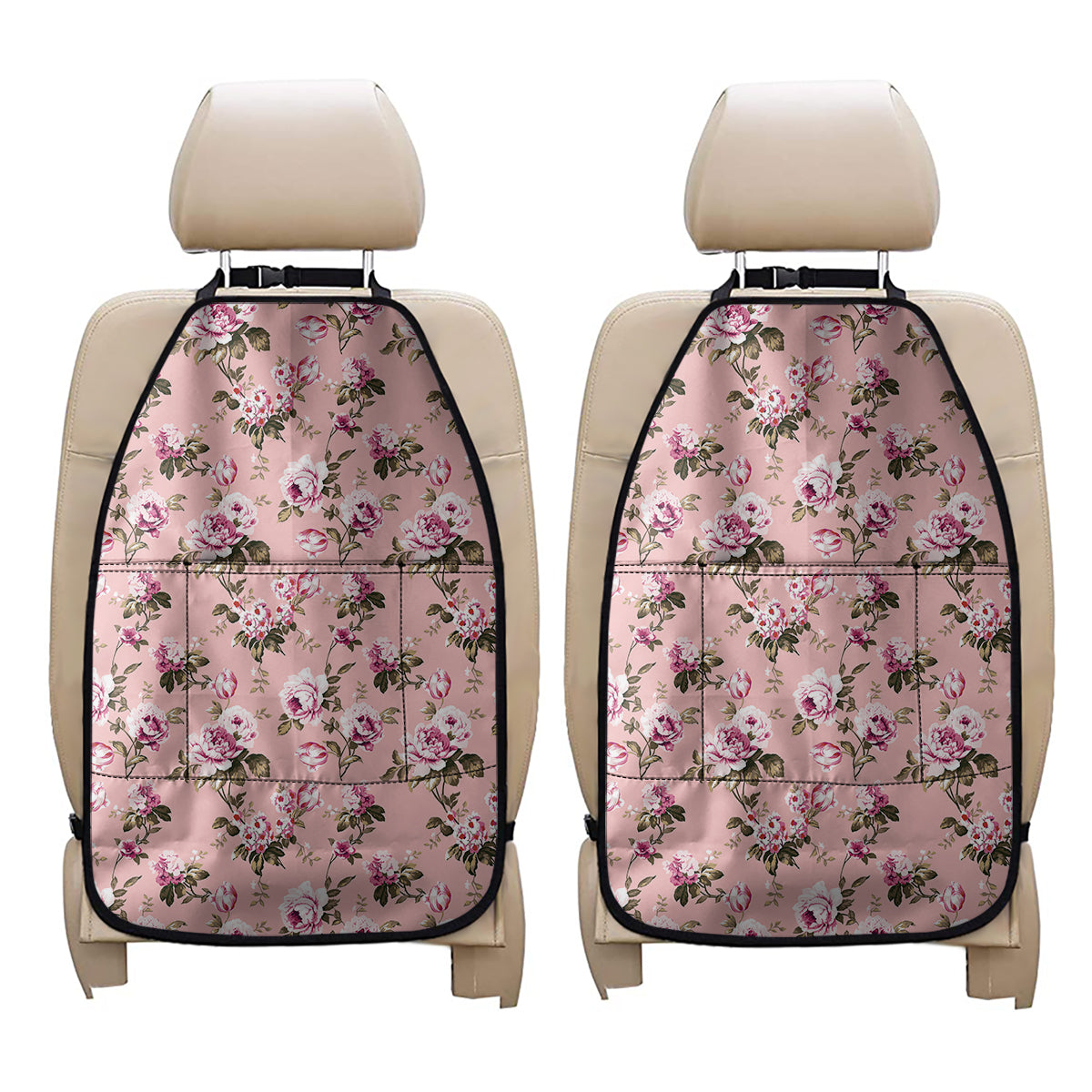 Shabby Chic Vintage Floral Print Car Seat Organizers