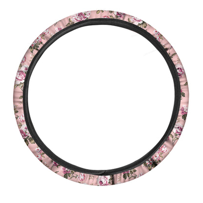 Shabby Chic Vintage Floral Print Car Steering Wheel Cover