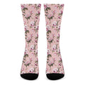 Shabby Chic Vintage Floral Print Crew Socks