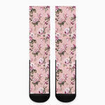 Shabby Chic Vintage Floral Print Crew Socks