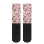 Shabby Chic Vintage Floral Print Crew Socks
