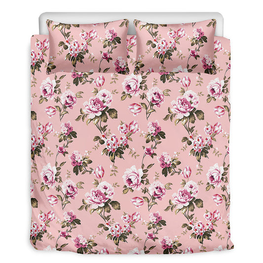 Shabby Chic Vintage Floral Print Duvet Cover Bedding Set