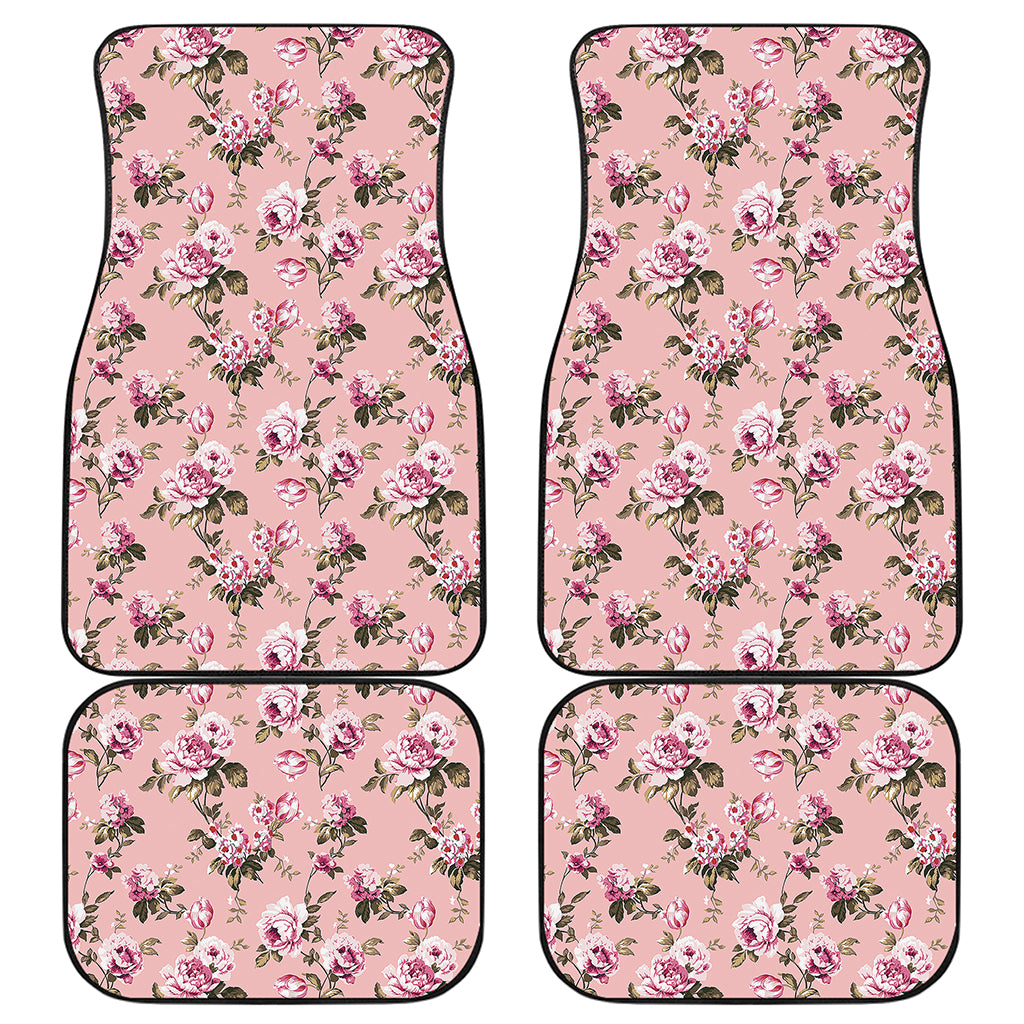 Shabby Chic Vintage Floral Print Front and Back Car Floor Mats