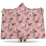 Shabby Chic Vintage Floral Print Hooded Blanket