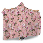 Shabby Chic Vintage Floral Print Hooded Blanket