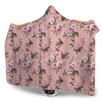 Shabby Chic Vintage Floral Print Hooded Blanket