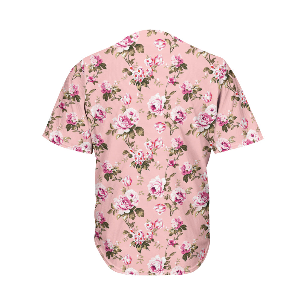 Shabby Chic Vintage Floral Print Men's Baseball Jersey