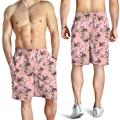 Shabby Chic Vintage Floral Print Men's Shorts