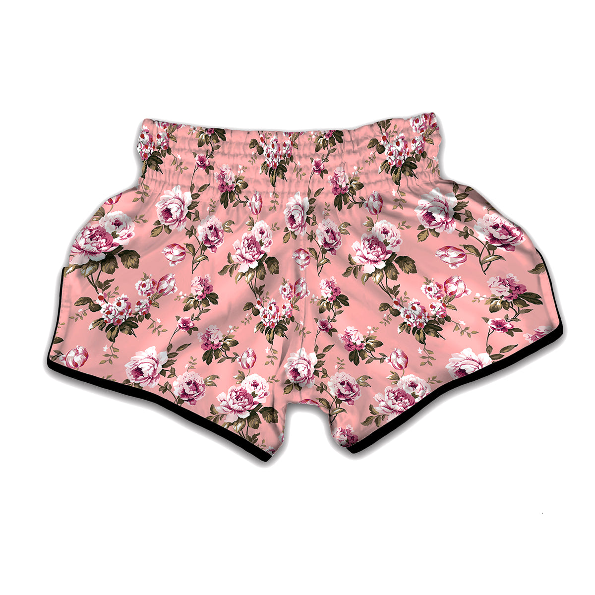 Shabby Chic Vintage Floral Print Muay Thai Boxing Shorts