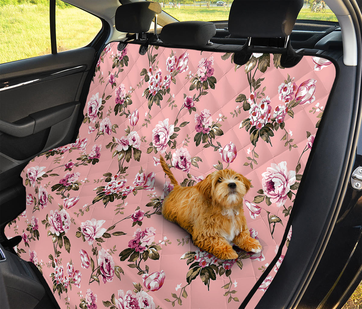 Shabby Chic Vintage Floral Print Pet Car Back Seat Cover