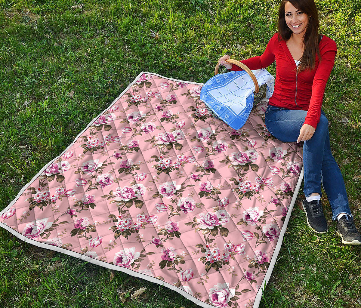 Shabby Chic Vintage Floral Print Quilt