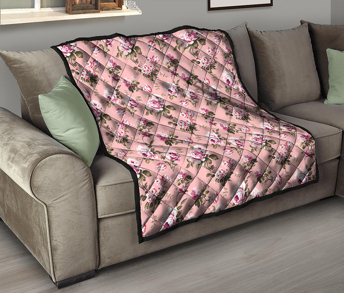 Shabby Chic Vintage Floral Print Quilt