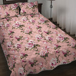 Shabby Chic Vintage Floral Print Quilt Bed Set