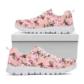 Shabby Chic Vintage Floral Print White Running Shoes