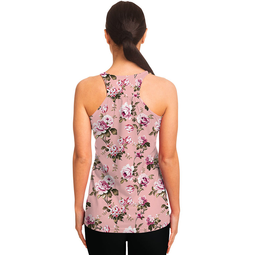Shabby Chic Vintage Floral Print Women's Racerback Tank Top