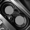 Shadow Grey And White Gingham Print Car Coasters