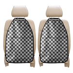Shadow Grey And White Gingham Print Car Seat Organizers