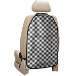 Shadow Grey And White Gingham Print Car Seat Organizers