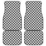 Shadow Grey And White Gingham Print Front and Back Car Floor Mats