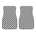 Shadow Grey And White Gingham Print Front Car Floor Mats