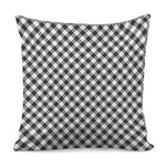 Shadow Grey And White Gingham Print Pillow Cover