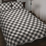 Shadow Grey And White Gingham Print Quilt Bed Set