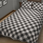 Shadow Grey And White Gingham Print Quilt Bed Set