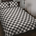 Shadow Grey And White Gingham Print Quilt Bed Set