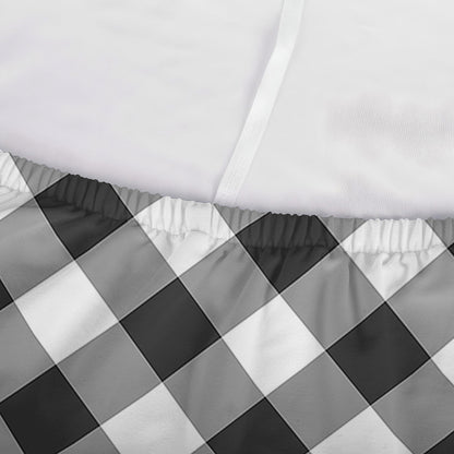 Shadow Grey And White Gingham Print Sofa Cover