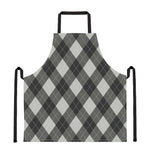 Shadow Grey Argyle Pattern Print Apron