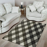 Shadow Grey Argyle Pattern Print Area Rug