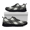 Shadow Grey Argyle Pattern Print Black Running Shoes