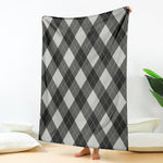 Shadow Grey Argyle Pattern Print Blanket