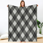 Shadow Grey Argyle Pattern Print Blanket