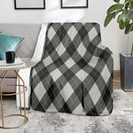 Shadow Grey Argyle Pattern Print Blanket