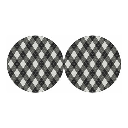 Shadow Grey Argyle Pattern Print Car Coasters
