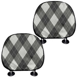 Shadow Grey Argyle Pattern Print Car Headrest Covers