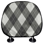 Shadow Grey Argyle Pattern Print Car Headrest Covers