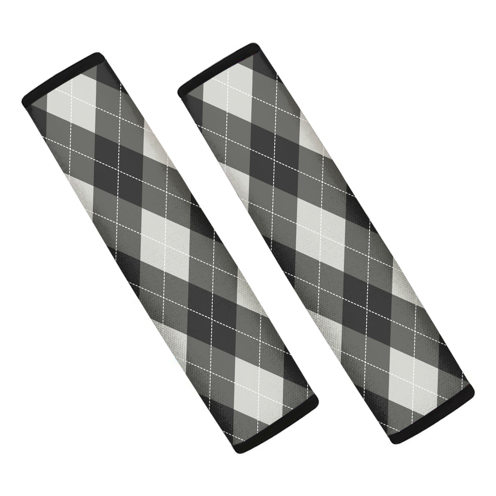 Shadow Grey Argyle Pattern Print Car Seat Belt Covers