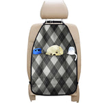 Shadow Grey Argyle Pattern Print Car Seat Organizers