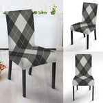 Shadow Grey Argyle Pattern Print Dining Chair Slipcover