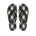 Shadow Grey Argyle Pattern Print Flip Flops