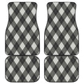 Shadow Grey Argyle Pattern Print Front and Back Car Floor Mats