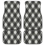 Shadow Grey Argyle Pattern Print Front and Back Car Floor Mats