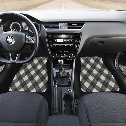 Shadow Grey Argyle Pattern Print Front and Back Car Floor Mats