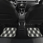 Shadow Grey Argyle Pattern Print Front and Back Car Floor Mats