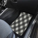 Shadow Grey Argyle Pattern Print Front and Back Car Floor Mats