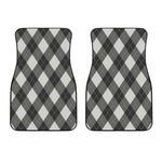 Shadow Grey Argyle Pattern Print Front Car Floor Mats