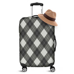 Shadow Grey Argyle Pattern Print Luggage Cover