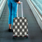 Shadow Grey Argyle Pattern Print Luggage Cover